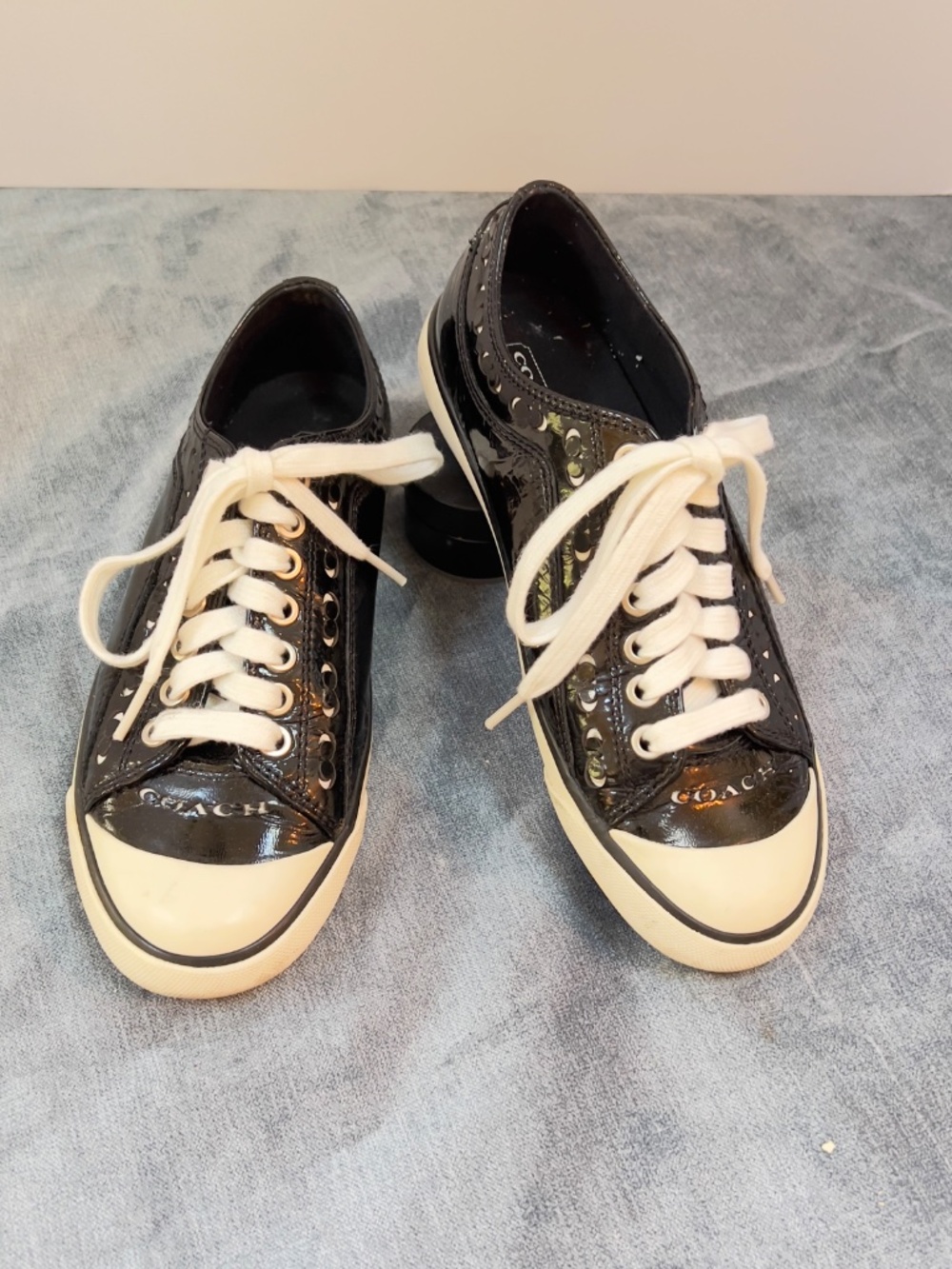 Coach Black Patent Leather Sneakers size 7M